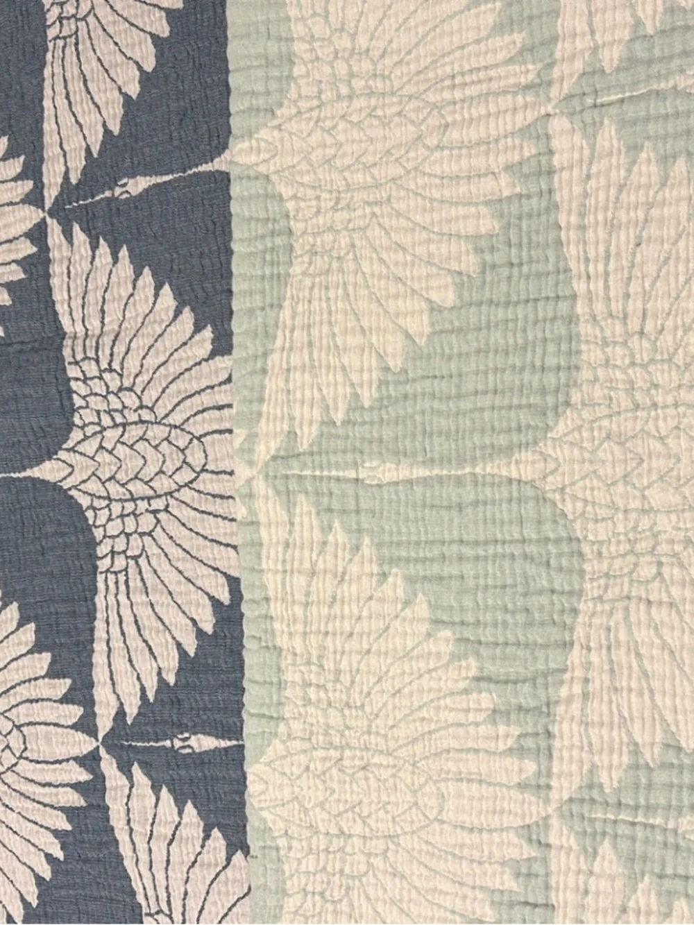 Woven Crane Throw Blanket • 55x77 • Reversible Cotton • Birmingham Drop